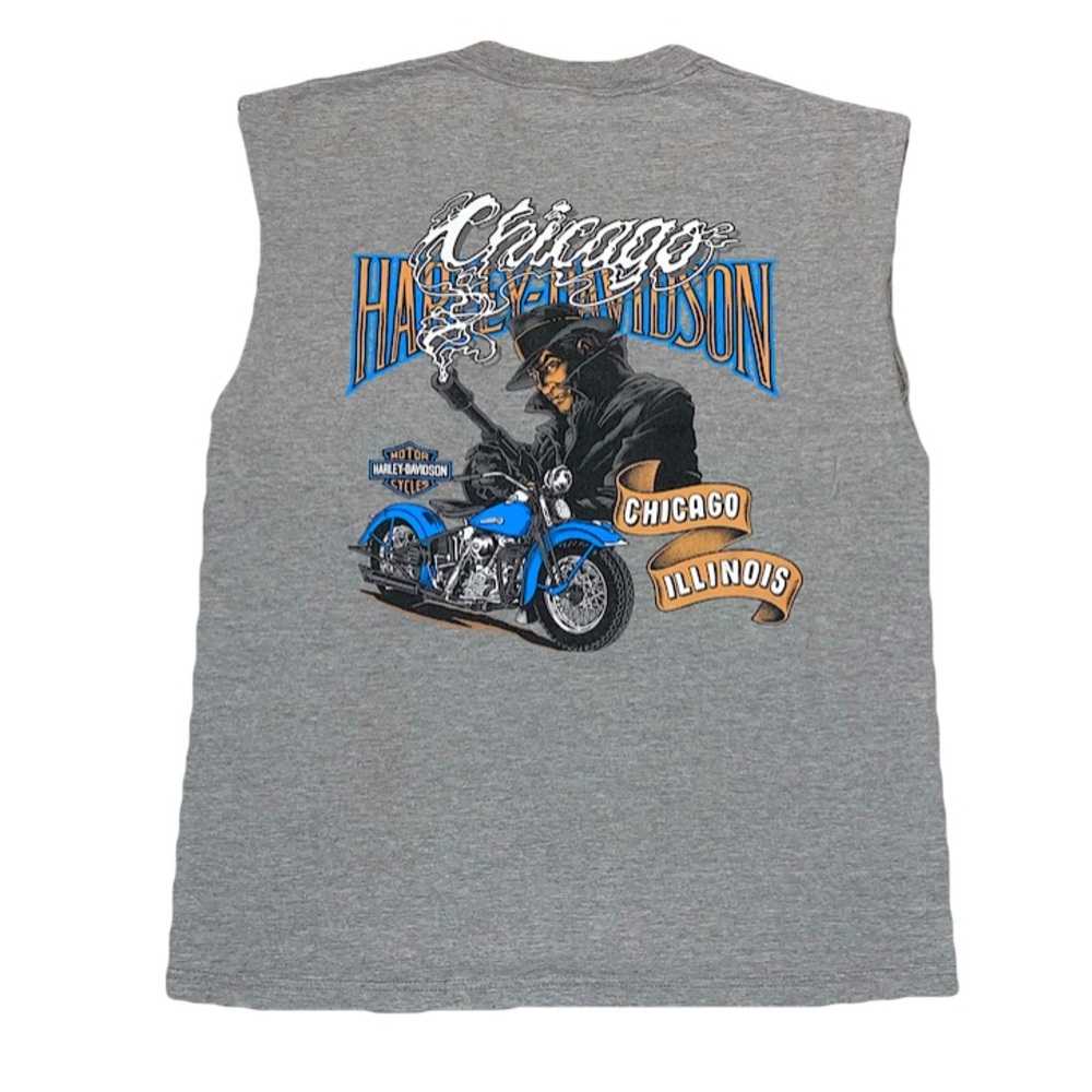 Retro 2003 Chicago Mob Harley Davidson Cut Off 🏙